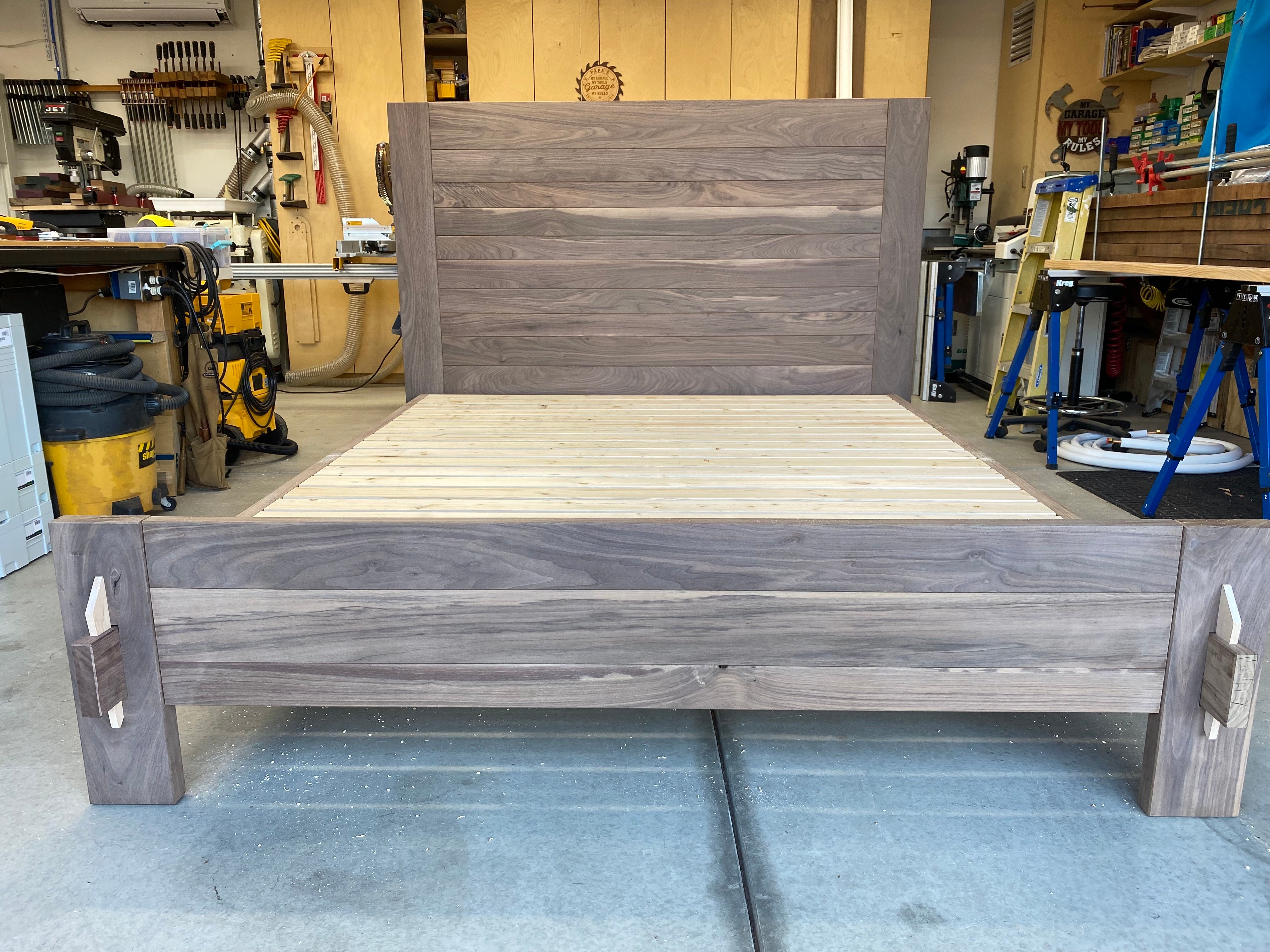 Black shop walnut bed