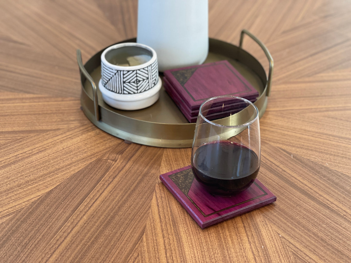 Purple Heart Coasters - 4 set