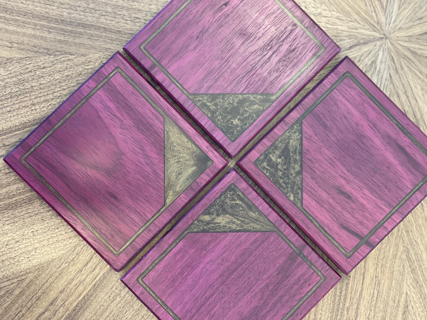 Purple Heart Coasters - 4 set